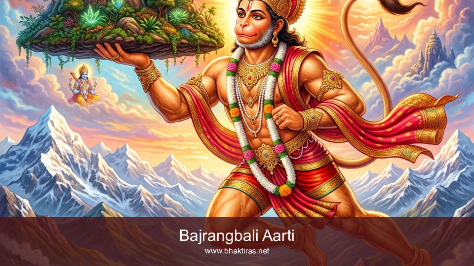 Bajrangbali Aarti - Majestic Lord Hanuman Flying with Sanjeevani