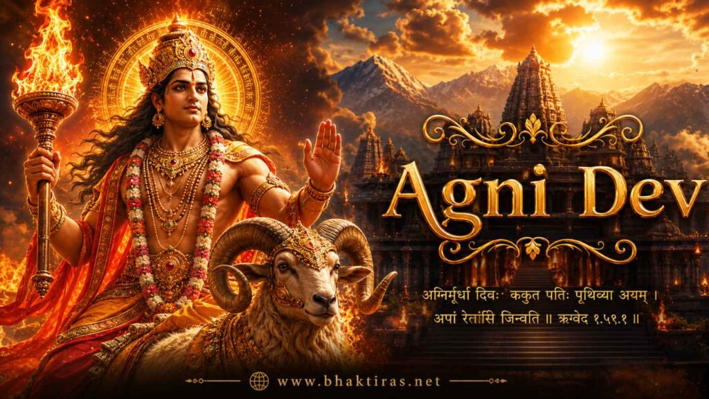 Agni Dev - Hindu deity portrait on Bhaktiras