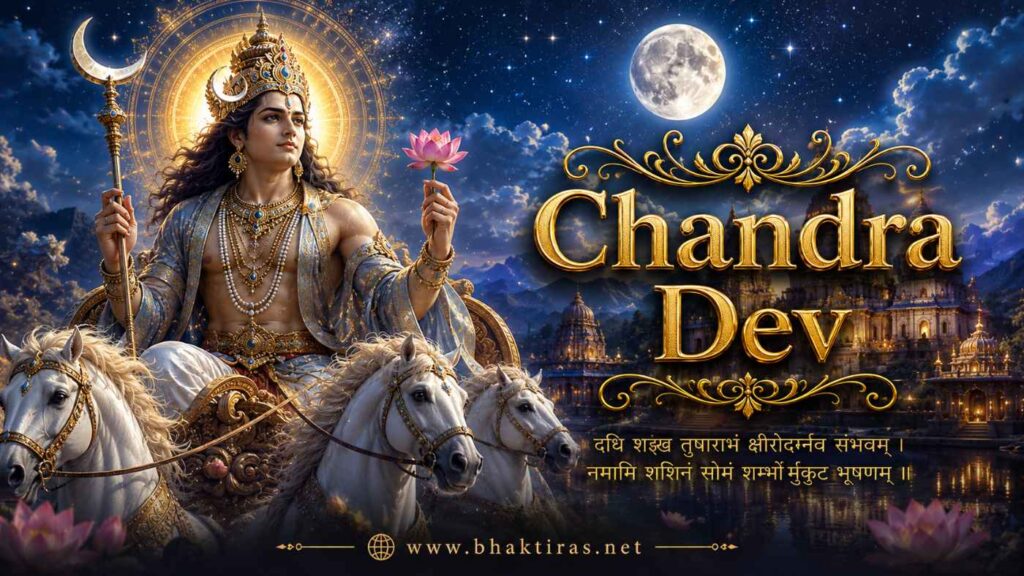 Chandra Dev - Hindu deity portrait on Bhaktiras