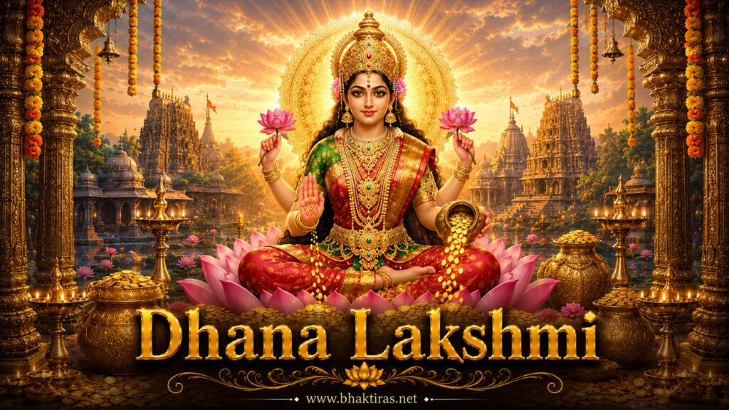 Dhana Lakshmi - Hindu deity portrait on Bhaktiras