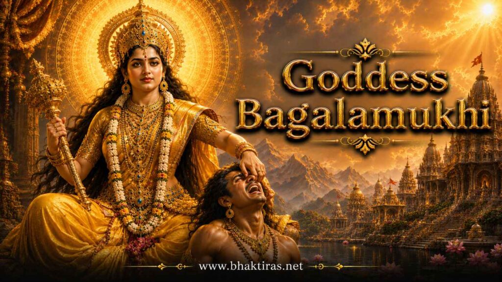 Goddess Bagalamukhi - Hindu deity portrait on Bhaktiras
