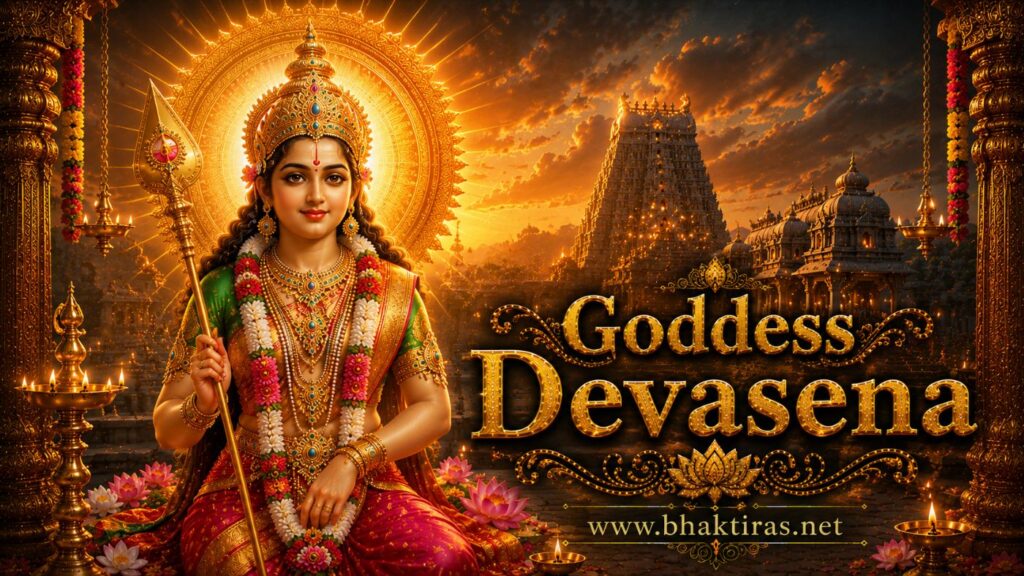 Goddess Devasena - Hindu deity portrait on Bhaktiras