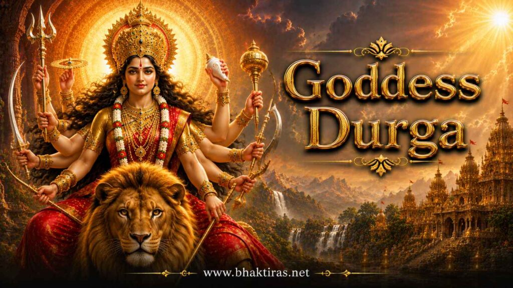 Goddess Durga - Hindu deity portrait on Bhaktiras