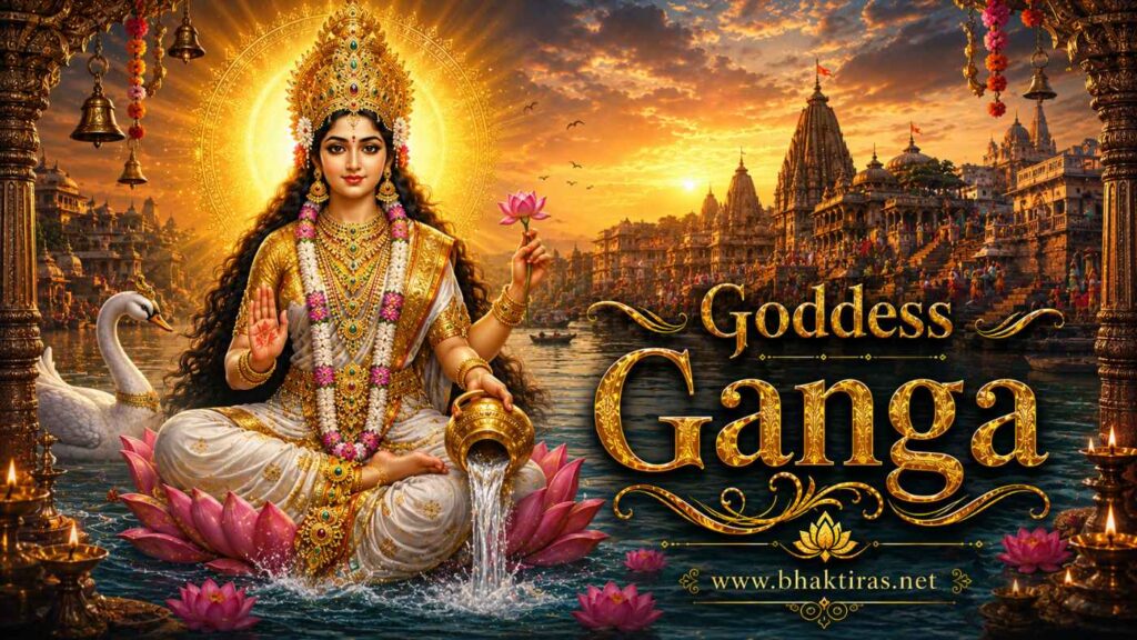 Goddess Ganga - Hindu deity portrait on Bhaktiras