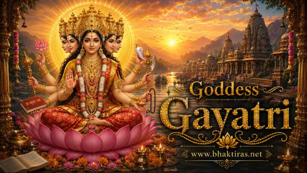 Goddess Gayatri - Hindu deity portrait on Bhaktiras