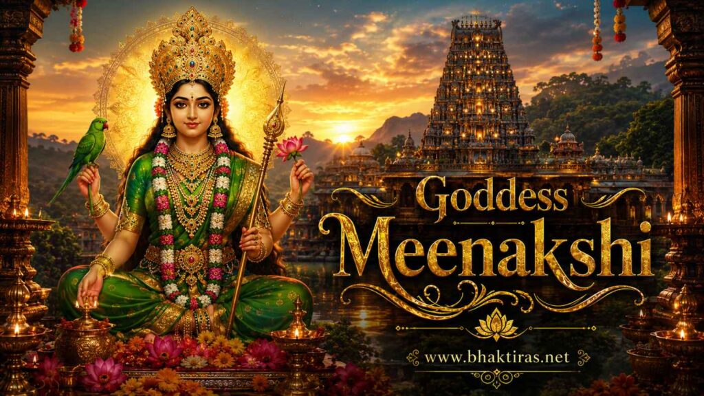 Goddess Meenakshi - Hindu deity portrait on Bhaktiras