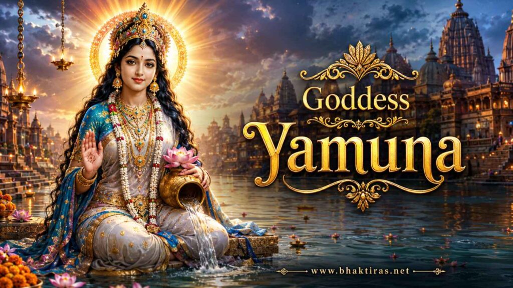 Goddess Yamuna - Hindu deity portrait on Bhaktiras
