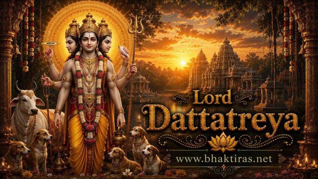 Lord Dattatreya - Hindu deity portrait on Bhaktiras