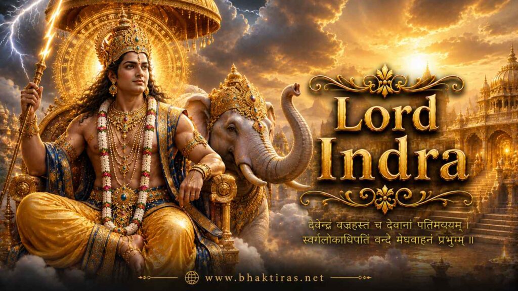 Lord Indra - Hindu deity portrait on Bhaktiras