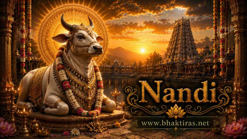 Nandi - Hindu deity portrait on Bhaktiras
