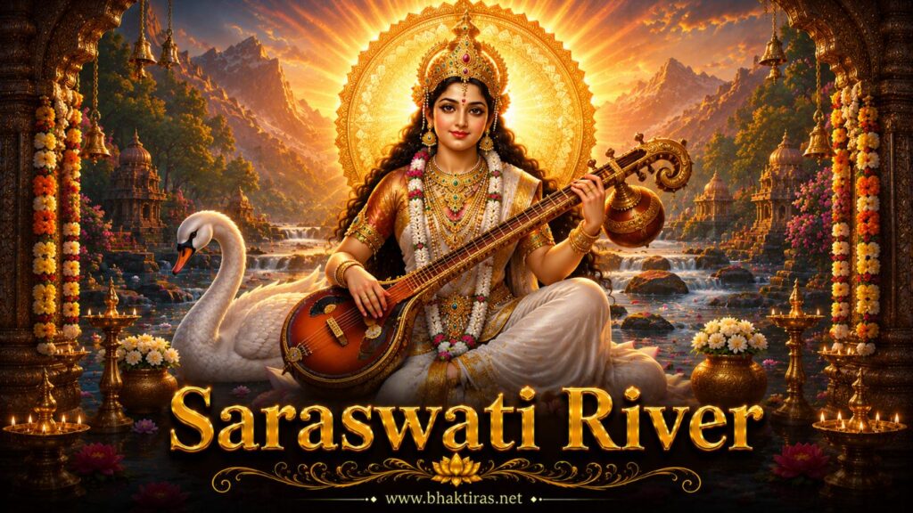 Saraswati River - Hindu deity portrait on Bhaktiras