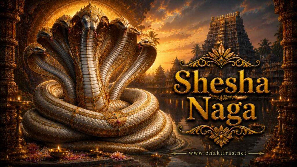 Shesha Naga - Hindu deity portrait on Bhaktiras