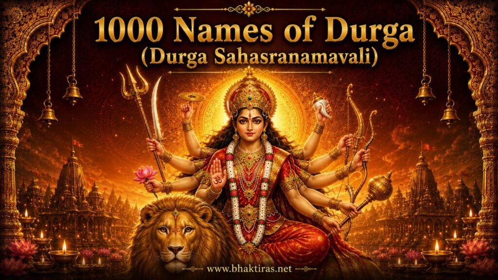 1000 Names of Durga - Goddess Durga devotional illustration
