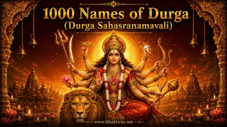 1000 Names of Durga - Goddess Durga devotional illustration