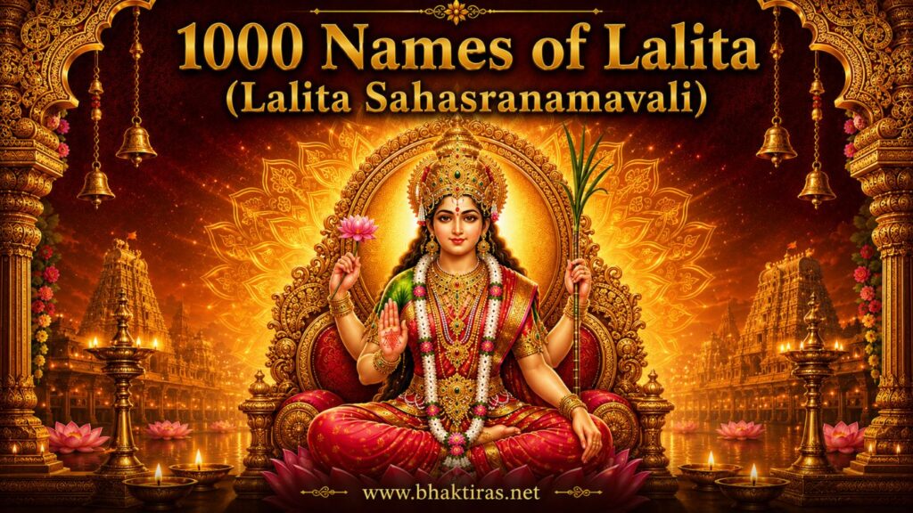 1000 Names of Lalita - Goddess Lalita Tripura Sundari devotional illustration