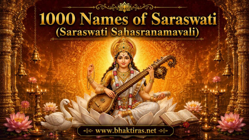 1000 Names of Saraswati - Goddess Saraswati devotional illustration