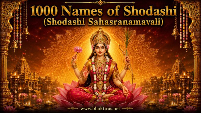 1000 Names of Shodashi - Goddess Tripura Sundari devotional illustration