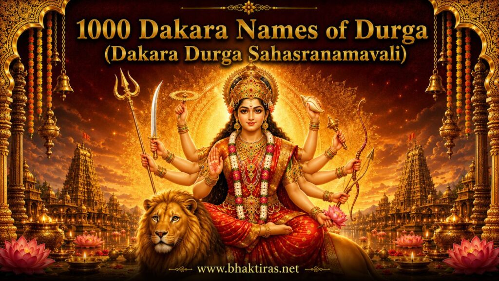 1000 Dakara Names of Durga - Goddess Durga devotional illustration