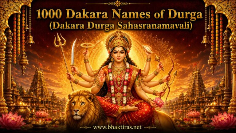 1000 Dakara Names of Durga - Goddess Durga devotional illustration